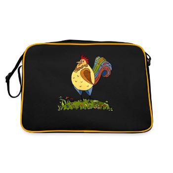 Hahn - Retro Tasche - Schwarz/Gold - Hinten