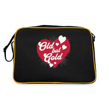 Old but Gold with a red heart for the dearest - Retro Bag - black/gold - Back