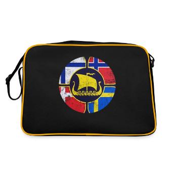 sweden sweden scandinavia the north viking norway - Retro Bag - black/gold - Back