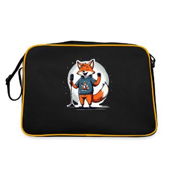 Chanteur de renard chantant avec microphone - Sac Retro - noir/or - Dos
