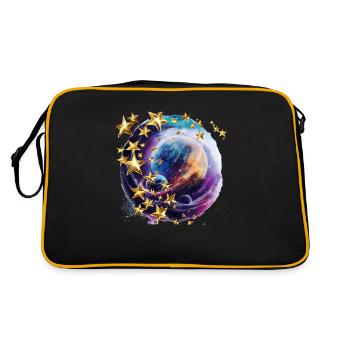 Twinkling stars in the darkness - Retro Bag - black/gold - Back