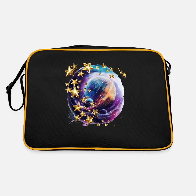 Funkelnde Sterne in der Dunkelheit Retro Tasche
