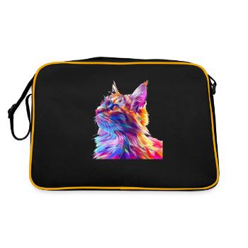 Polygone chat style bande dessinée - Sac Retro - noir/or - Dos