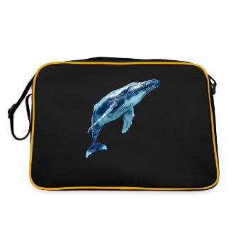 Humpback whales are intelligent and playful animals - Retro Bag - black/gold - Back