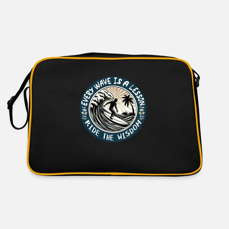 EVERY WAVE IS A LESSON Retro Bag
