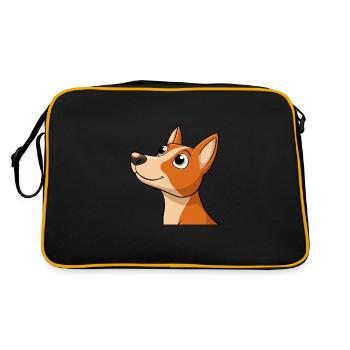 Ein süßer Hund Cartoon - Retro Tasche - Schwarz/Gold - Hinten
