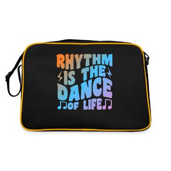 Rhythm Is The Dance Of Life - Retro Tasche - Schwarz/Gold - Hinten