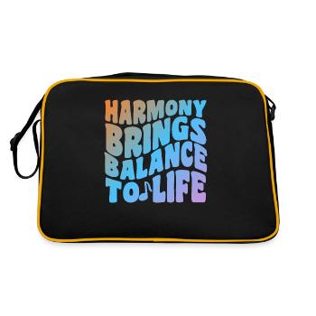 Harmony Brings Balance To Life - Retro Tasche - Schwarz/Gold - Hinten