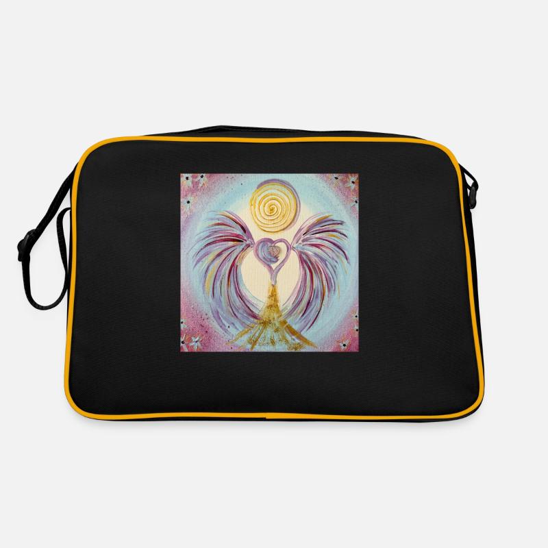 Herzengel Vertrautes Bewußtseinsleben - Retro Tasche - Schwarz/Gold