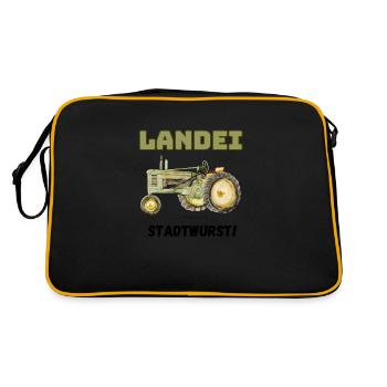 Bosse de campagne... mieux que la saucisse de ville ! - Sac Retro - noir/or - Dos