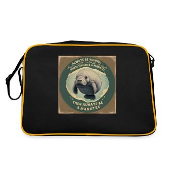 Soyez vous-même ou soyez un lamantin Sagesse - Sac Retro - noir/or - Dos