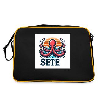 sete - Retro Tasche - Schwarz/Gold - Hinten