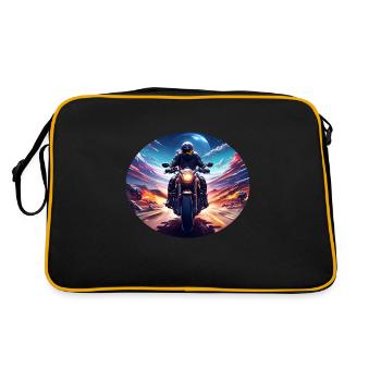 Motorradfahrer - Retro Tasche - Schwarz/Gold - Hinten