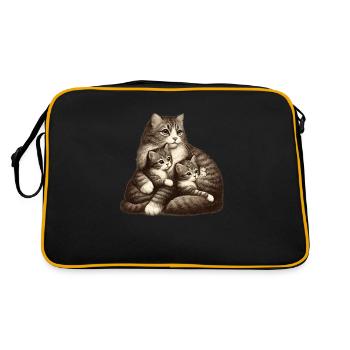 regroupement affectueux de chats et de chatons - Sac Retro - noir/or - Dos