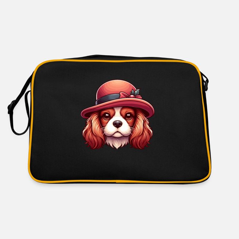 Cavalier King Charles chien mignon chapeau rouge Sac Retro