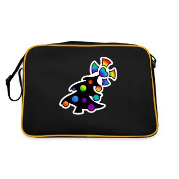 Weihnachtsbaum Christbaum : Sticky Queer Pride - Retro Tasche - Schwarz/Gold - Hinten