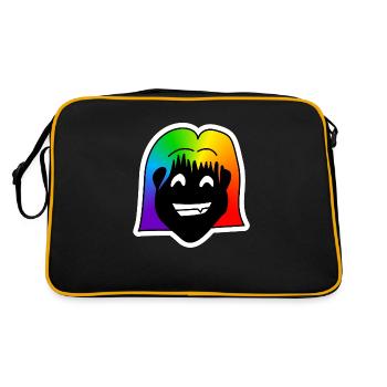 Big Grin : Fierté queer collante - Sac Retro - noir/or - Dos