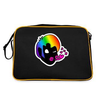 Blow the Kiss : Fierté queer collante - Sac Retro - noir/or - Dos