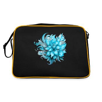 Blumen Hippie Soul Groovy Sommer Zeit Frieden Liebe - Retro Tasche - Schwarz/Gold - Hinten