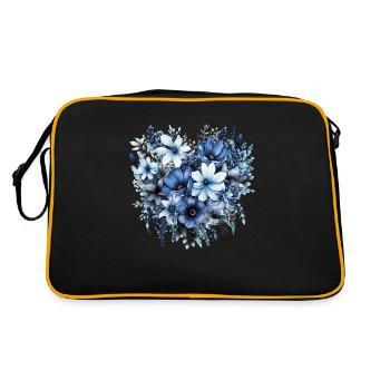 Blumen Hippie Soul Groovy Sommer Zeit Frieden Liebe - Retro Tasche - Schwarz/Gold - Hinten