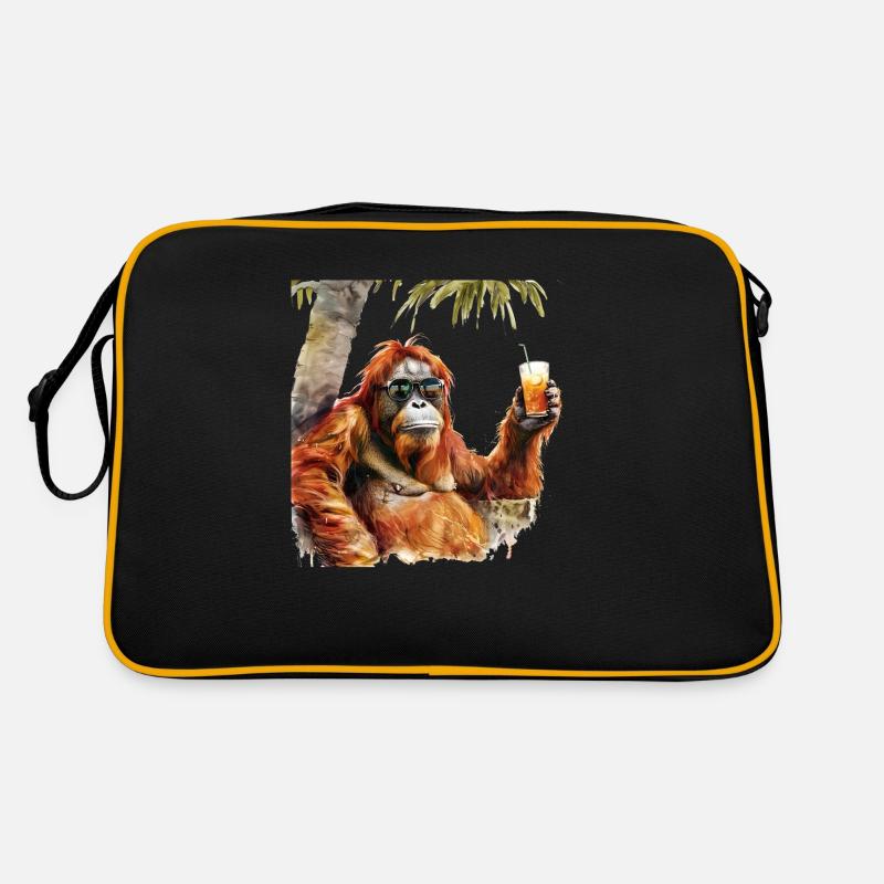 Cool orangutan chilling Retro Bag