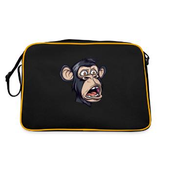 Caricature de singe surpris drôle - Sac Retro - noir/or - Dos