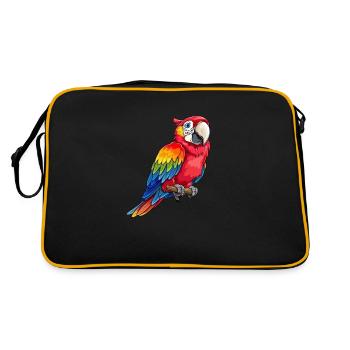 ara coloré sur fond gris - Sac Retro - noir/or - Dos