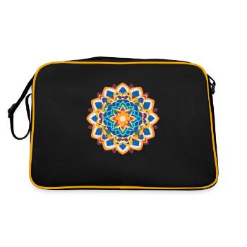 Mandala Pattern Colors Symmetrical3 - Retro Bag - black/gold - Back