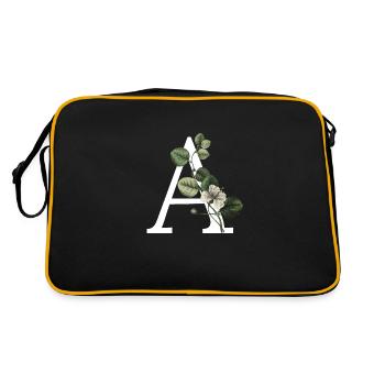 Letter A Green Botany - Retro Bag - black/gold - Back