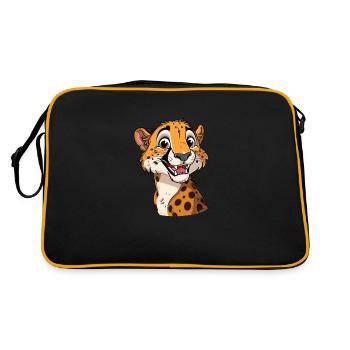 Friendly smiling cheetah for you - Retro Bag - black/gold - Back