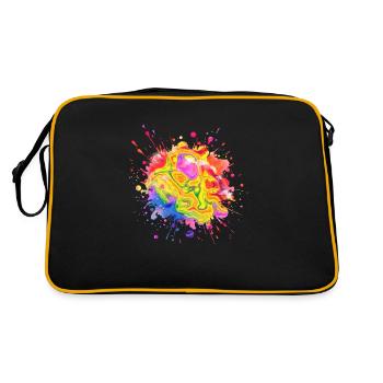 splash drop liquid abstract background water wave - Retro Bag - black/gold - Back
