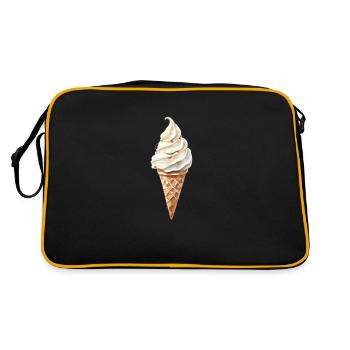 Erfrischendes Eiswaffel Sommermotiv - Retro Tasche - Schwarz/Gold - Hinten