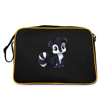 Entzückender Skunk Für Tierliebhaber - Retro Tasche - Schwarz/Gold - Hinten
