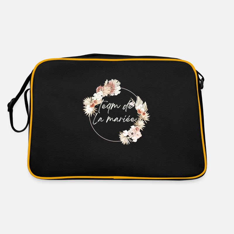 Brautteam Krone Boho Blumen Retro Tasche