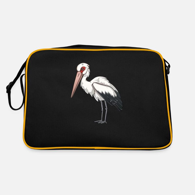 Stolzer Weißer Storch In Pose Retro Tasche