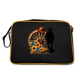 Cowboy Drôle Chapeau Cowboy Wild Western Rodeo Texas - Sac Retro - noir/or - Dos