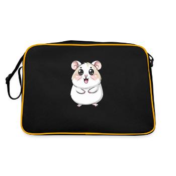Personnage de dessin animé de hamster mignon - Sac Retro - noir/or - Dos