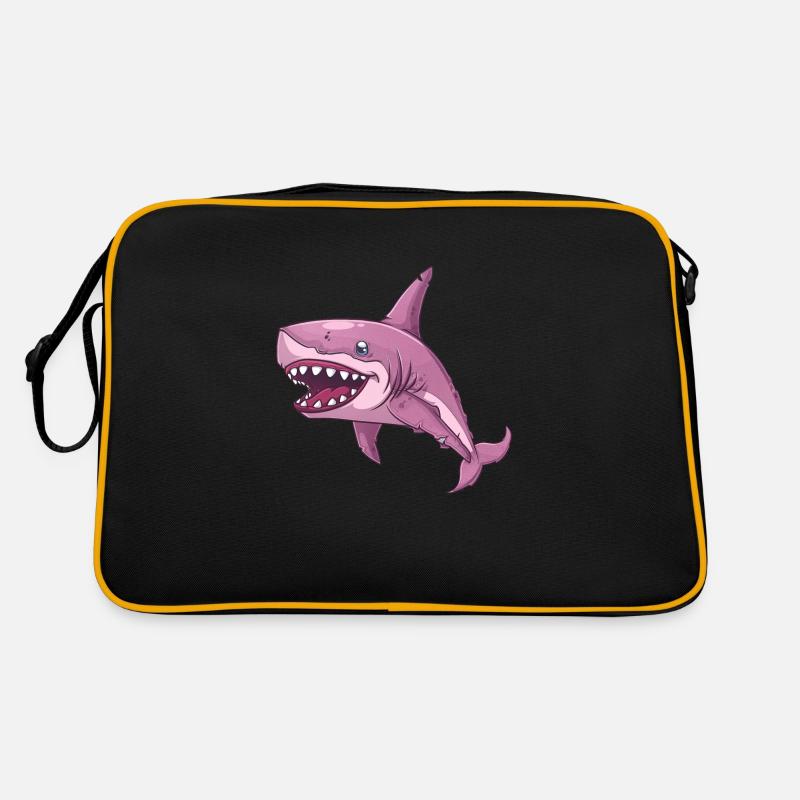 Naughty shark with big teeth Retro Bag