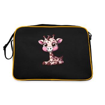 Girafe mignonne avec de grands yeux - Sac Retro - noir/or - Dos
