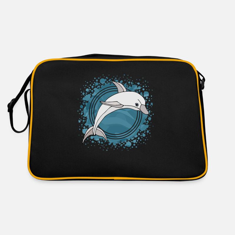 Delfin - Retro Tasche - Schwarz/Gold