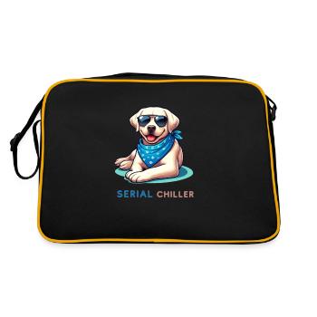 Labrador Retriever - Retro Tasche - Schwarz/Gold - Hinten