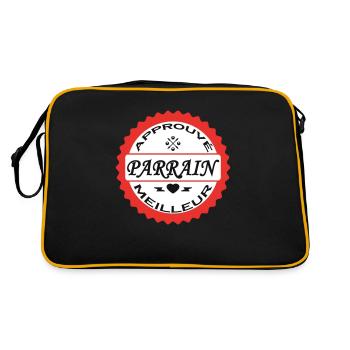 Approuvé meilleur PARRAIN - Sac Retro - noir/or - Dos