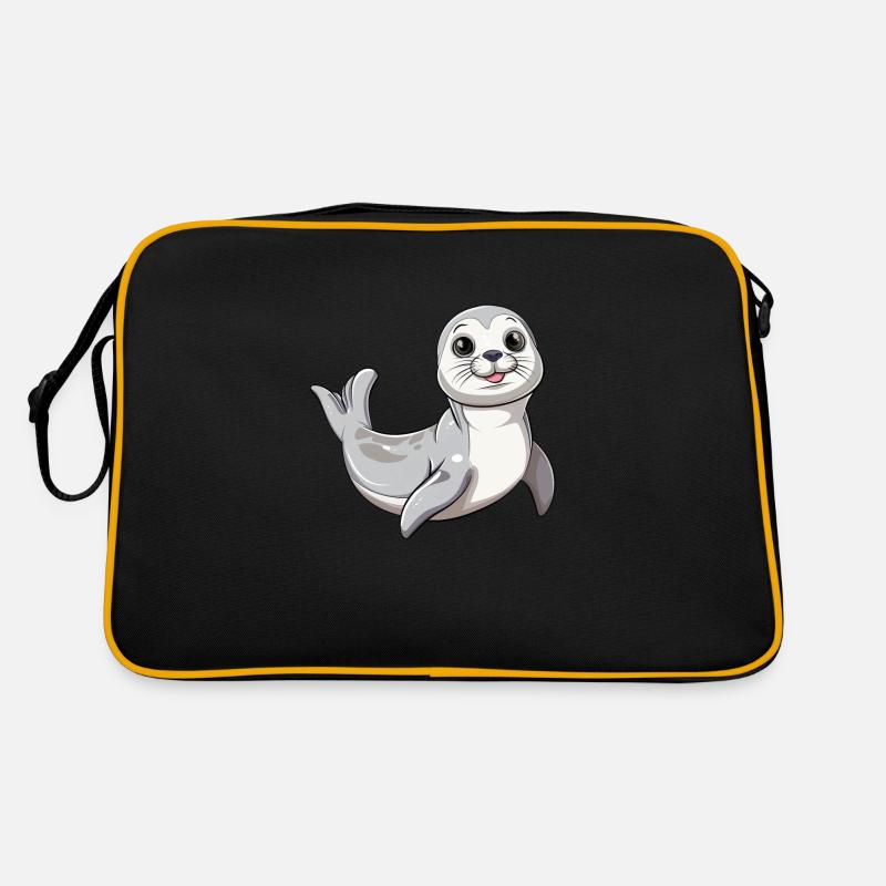 Phoque mignon avec de grands yeux Sac Retro