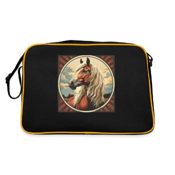 Haflinger Horse - Retro Bag - black/gold - Back