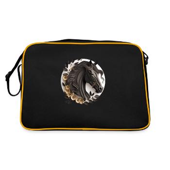Style de papier de cheval frison - Sac Retro - noir/or - Dos