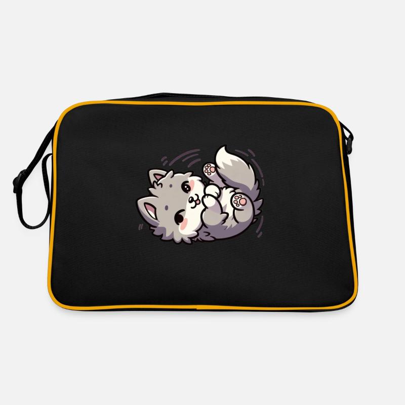 Süßer kleiner Wolf Retro Tasche