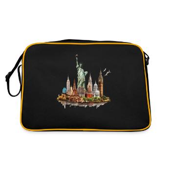 Die Wahrzeichen der Großstädte - Retro Tasche - Schwarz/Gold - Hinten
