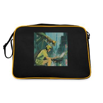 Anime des années 80 Anime Teen Calmant Impression de mode de haute qualité - Sac Retro - noir/or - Dos