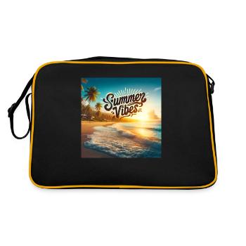 Beautiful Summer Vibes Design - Retro Tasche - Schwarz/Gold - Hinten