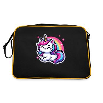 Chat licorne arc-en-ciel - Sac Retro - noir/or - Dos